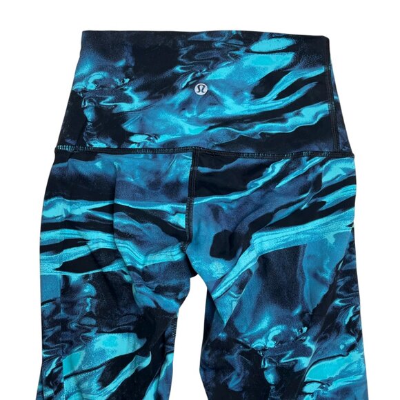 Lululemon Wunder Under Leggings Blue Marble Print U60416 Size 4 - Picture 4 of 6